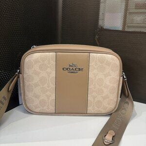 coach Jamie Camera Bag In Signature Canvas With Stripe cz185